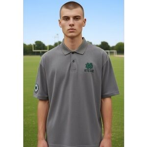 Chiliwear Notre Dame fan short sleeved polo shirt in size Large